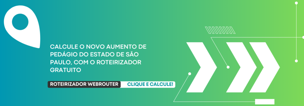 Roteirizador para cálculo de rota e pedágio, conforme aumento do estado de São Paulo.